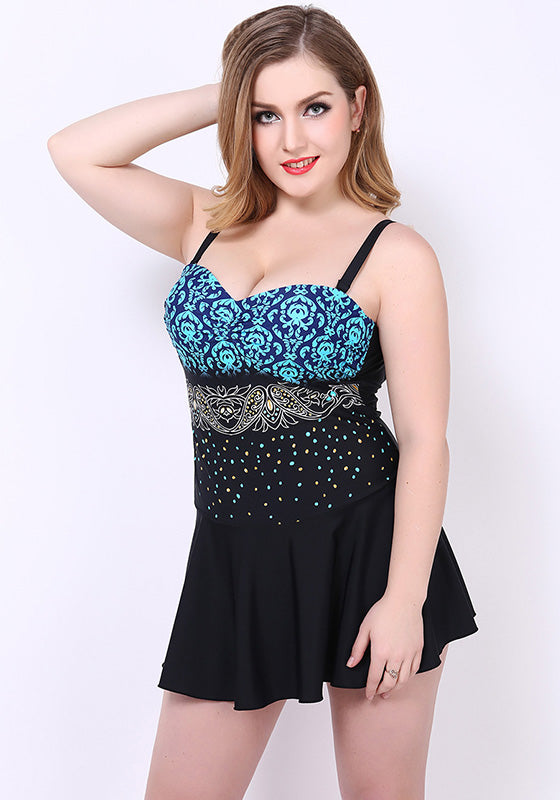 Brevis Big Cup Flower Print Swim Dress Brevis Big Cup Flower Print Swim Dress