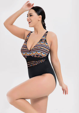 Aztec Print Backless One Piece